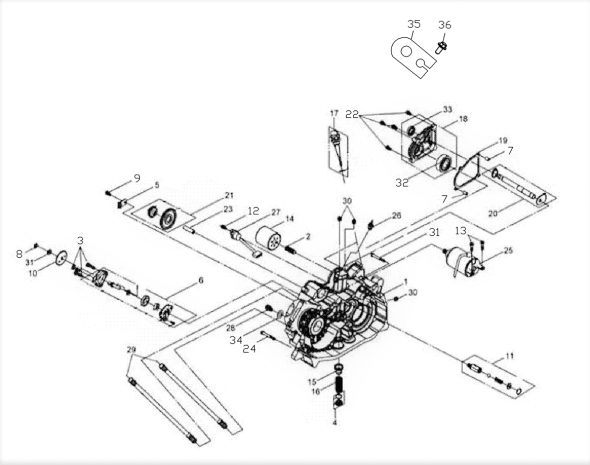 MOTOR Höger sida & STARTMOTOR