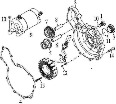 STARTMOTOR -  VÄNSTER MOTORKÅPA