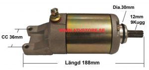 Startmotor 188mm / 9Kugg