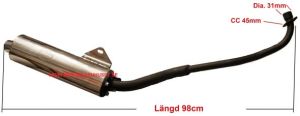 Avgassystem 98cm - 31mm
