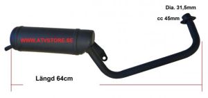 Avgassystem 64cm - CC 45mm