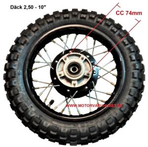 Framfälg med däck 2,50 - 10"