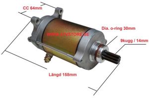 Startmotor 158mm / 9 Kugg