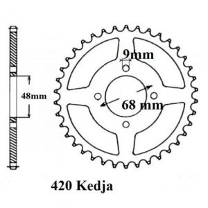 420 Kedja 4 Bult - 68mm CC